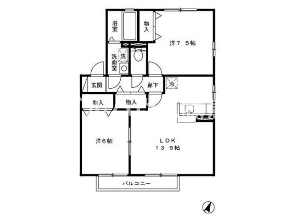 リビングタウン弥生が丘B棟の物件間取画像